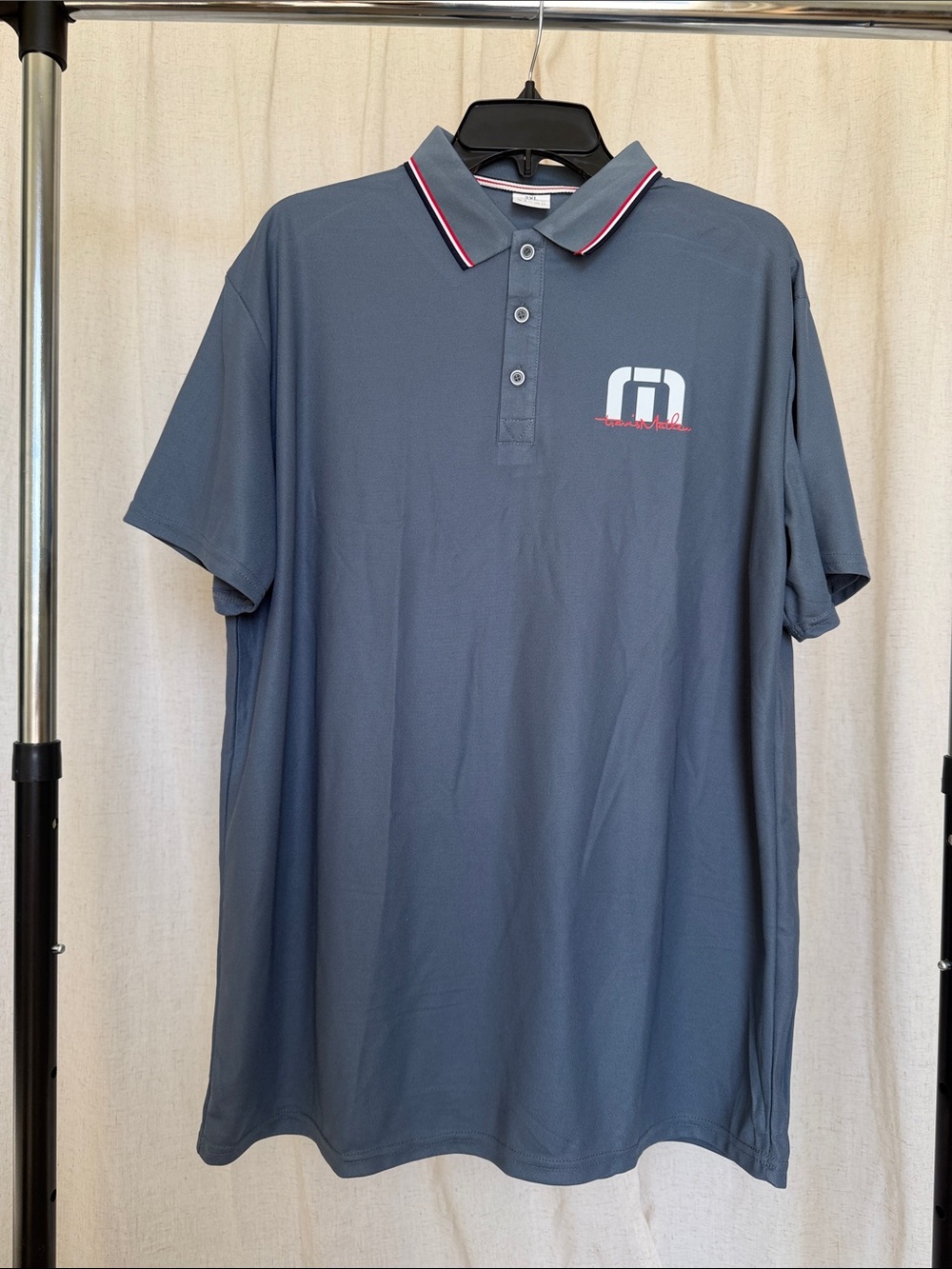 Men's Slate Grey Polo Shirt with Contrast Trim